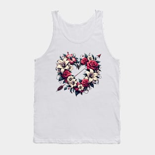 Eternal Bloom - A Symphony of Roses and Lilies Tank Top